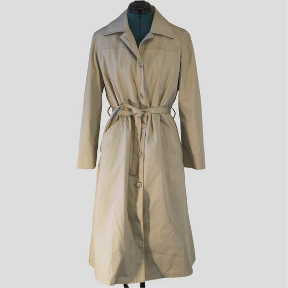 London Fog Jackets & Blazers - London Fog Vintage Tan Trench Coat Zip-Out Liner Belted Classic Size 10P